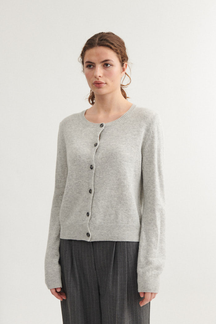 Basic Apparel Cady Cardigan Cardigans 094 Light Grey Mel.